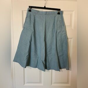 Velvet Heart A-Line Skirt in Soft Blue Sz L Cottagecore Coastal Cowgirl Feminine